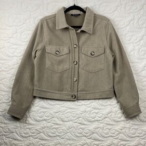 Lily Morgan Tan Button-Up Blazer Size Medium